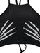 1950s Punk Halter Backless Lace-Up Crop Top - vintage fashion, retro style