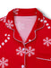Red 1950s Christmas Snowflake Candy Cane Pajama Set - vintage fashion, retro style, elegant red