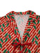 Red 1950s Holly & Candy Cane Stripes Feather Pajama Set - vintage fashion, retro style, elegant red