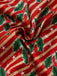 Red 1950s Holly & Candy Cane Stripes Feather Pajama Set - vintage fashion, retro style, elegant red