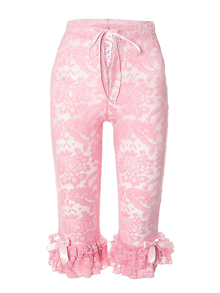 1950s Retro Lace Ruffles Capri Pants: 1950s power dressing, reimagined