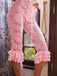 She walks in these 1950s Retro Lace Ruffles Capri Pants and the world follows
