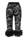 She walks in these 1950s Retro Lace Ruffles Capri Pants and the world follows