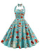 1950s Retro Pictorial Halter Swing Dress: where 1950s romance meets her modern spirit