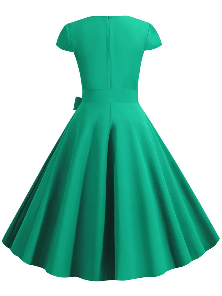 1950s Retro Solid Belt Swing Dress — vintage elegance for the modern woman