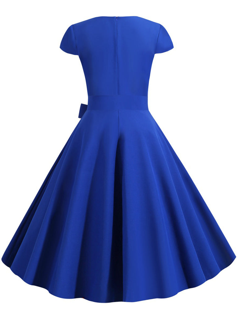 1950s Retro Solid Belt Swing Dress — vintage elegance for the modern woman