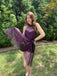 2PCS Black & Purple 1950s Spiderweb Mesh Romper & Skirt Cover-Up - vintage skirt, retro style, classic black