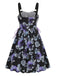 This 1950s Roses Straps Lace-Up Pleated Dress wraps her in 1950s elegance, one twirl at a time