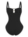 1950s Ruched Cutout Tummy Control One-Piece Swimsuit: beautiful vintage swimwear, retro swimsuit, pin-up style with timeless appeal