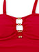 1950s Ruched Cutout Tummy Control One-Piece Swimsuit - vintage swimwear, retro swimsuit, pin-up style for vintage lovers