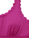 Pink 1950s Ruffle Slim Bikini One Piece One Piece Swimsuit 8