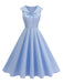 1950s Sailor Collar Bow-Tie Solid Sleeveless Dress - vintage dress, retro fashion, rockabilly