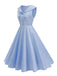 1950s Sailor Collar Bow-Tie Solid Sleeveless Dress - vintage dress, retro fashion, rockabilly