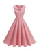 1950s Sailor Collar Bow-Tie Solid Sleeveless Dress - vintage dress, retro fashion, rockabilly