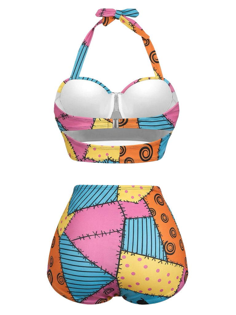 1950s Sally Lace-Up Halter Swimsuit - vintage swimwear, retro beach style for women