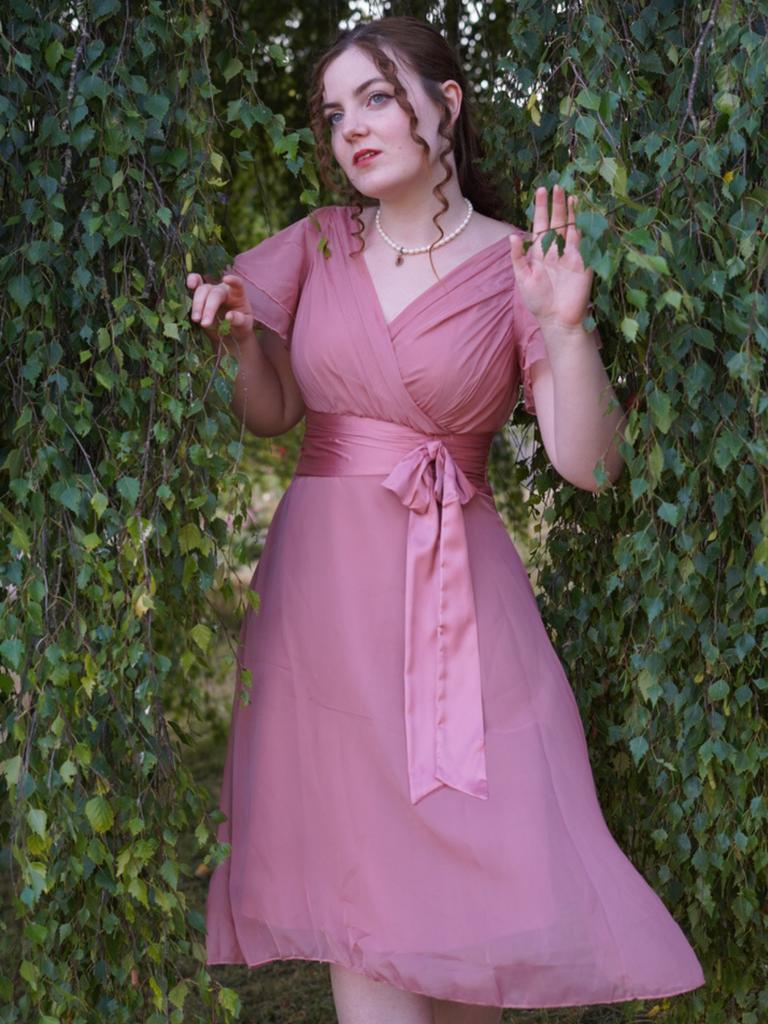 1950s Satin Belt Tulle Cocktail Dress, vintage dress, retro fashion, rockabilly, pin-up fashion - vintage inspired fashion