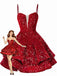 1950s Sequin Deep V-Neck Lace-UP Mini Party Dress - vintage dress, retro fashion, rockabilly