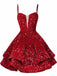 1950s Sequin Deep V-Neck Lace-UP Mini Party Dress - vintage dress, retro fashion, rockabilly