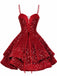 1950s Sequin Deep V-Neck Lace-UP Mini Party Dress - vintage dress, retro fashion, rockabilly