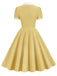 1950s Shirt Collar Buttons Swing Dress: where 1950s romance meets her modern spirit