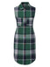 1950s Shirt Collar Flannelette Plaid Vest Coat - vintage fashion, retro style