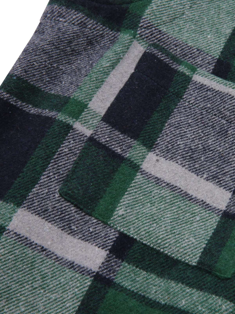 1950s Shirt Collar Flannelette Plaid Vest Coat, vintage coat, retro outerwear - perfect for women who love vintage and retro fashion