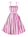 1950s Shoulder Tie Belted Stripes Dress: where 1950s romance meets her modern spirit