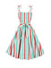 1950s Shoulder Tie Belted Stripes Dress — the kind of 1950s dress that makes strangers smile