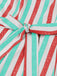 1950s Shoulder Tie Belted Stripes Dress: where 1950s romance meets her modern spirit
