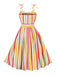 1950s Shoulder Tie Belted Stripes Dress — the kind of 1950s dress that makes strangers smile