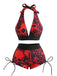 1950s Print Modest Tankini Set 7