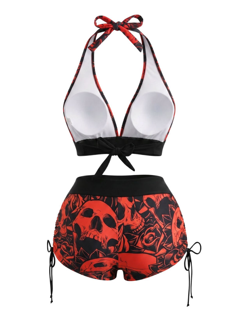 1950s Print Modest Tankini Set 9
