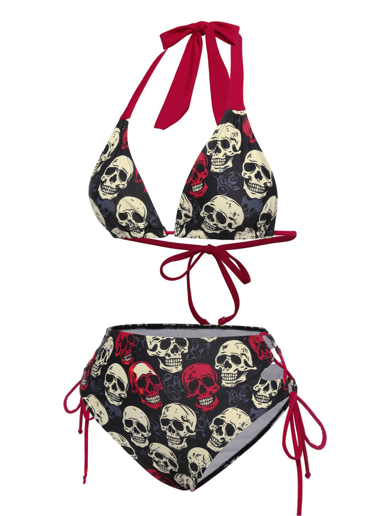 1950s Skull Halter Swimsuit | 1950s | vintage swimsuit, retro beachwear