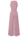 1950s Sleeveless Buttoned Solid Jumpsuit — 1950s style that transcends decades