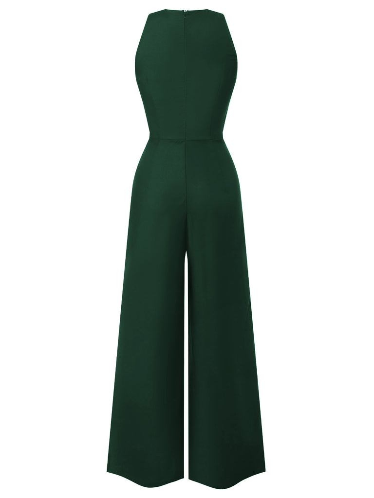 1950s Sleeveless Buttoned Solid Jumpsuit | 1950s | vintage romper, retro jumpsuit