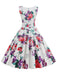 1950s Floral V Neck Vintage Dress 4