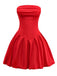 1950s Solid Basque Waist Strapless Bubble Dress - vintage dress, retro fashion, rockabilly