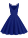 1950s Solid Bowknot Sleeveless Square Neck Dress — the kind of 1950s dress that makes strangers smile