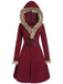 1950s Solid Buckle Fur Trimmed Coat — 1950s sophistication that wraps her in quiet power
