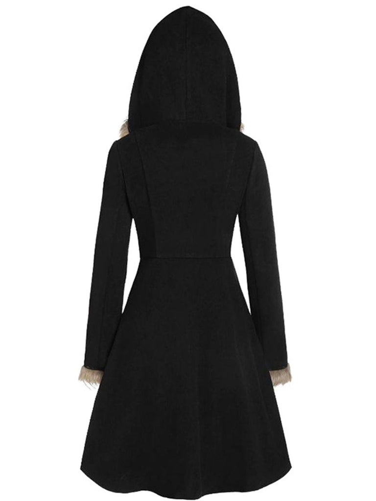 1950s Solid Buckle Fur Trimmed Coat — vintage elegance for the modern woman