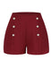 1950s Solid Button High Waisted Shorts, vintage fashion, retro style - perfect for women who love vintage and retro fashion