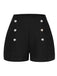 1950s Solid Button High Waisted Shorts, vintage fashion, retro style - perfect for women who love vintage and retro fashion