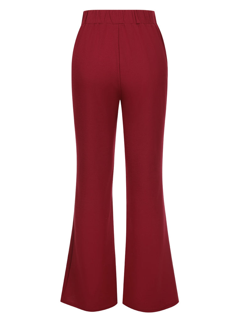 1950s Solid Center Seam Buttoned Flared Pants, vintage fashion, retro style - perfect for women who love vintage and retro fashion