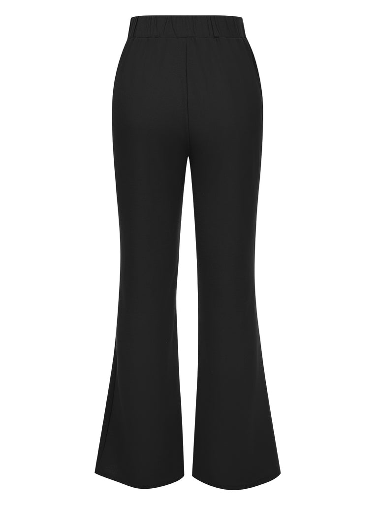 1950s Solid Center Seam Buttoned Flared Pants, vintage fashion, retro style - perfect for women who love vintage and retro fashion