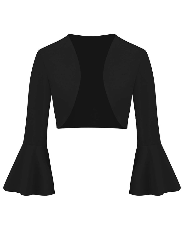 1950s Solid Christmas Trumpet Sleeved Jacket: timeless style reimagined