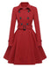 She throws on this 1950s Solid Color Lapel Slim Coat and the city feels like 1950s Paris
