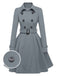 This 1950s Solid Color Lapel Slim Coat is her armor of 1950s elegance