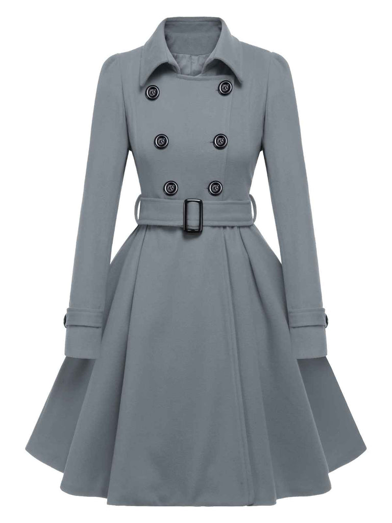 1950s Solid Color Lapel Slim Coat — 1950s style that speaks before she does