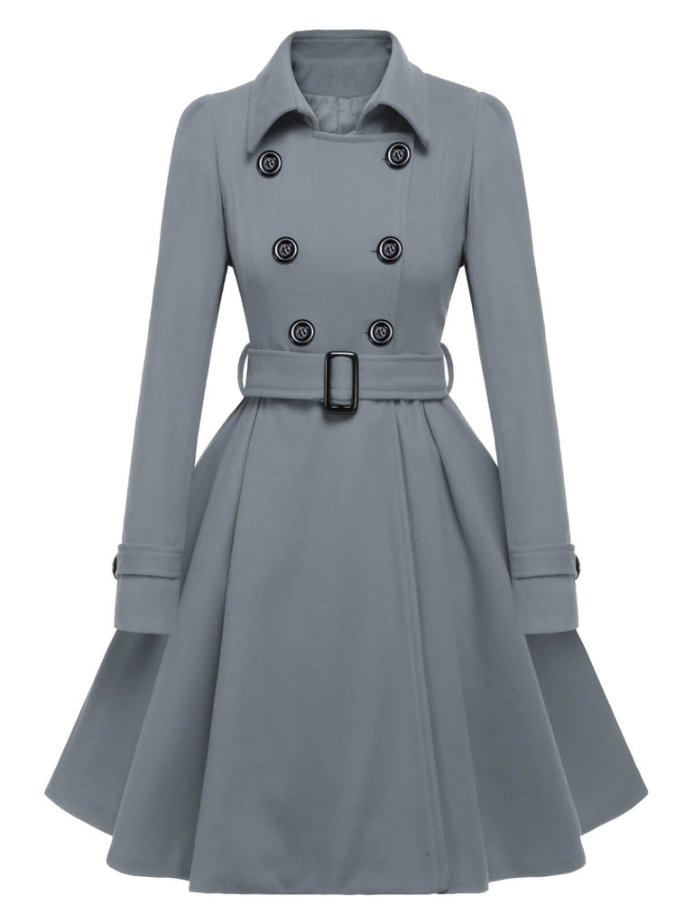 1950s Solid Color Lapel Slim Coat - vintage fashion, retro style