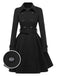 1950s Solid Color Lapel Slim Coat, vintage jacket, retro coat, classic outerwear, women, elegant